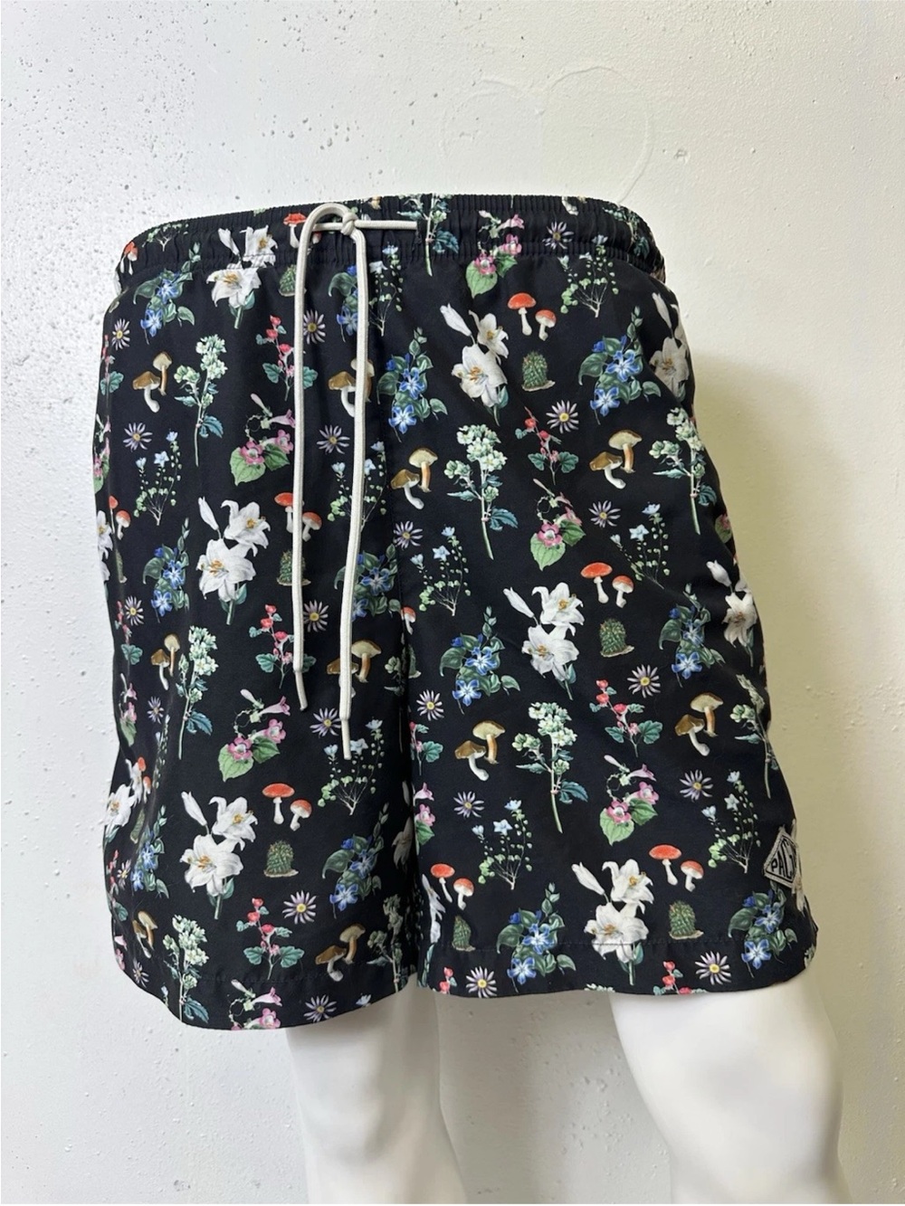 PacSun Black Floral Swim Trunks